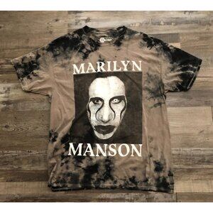 Global Marilyn Manson Adult Medium Brown Tie Dyed Tee T Shirt